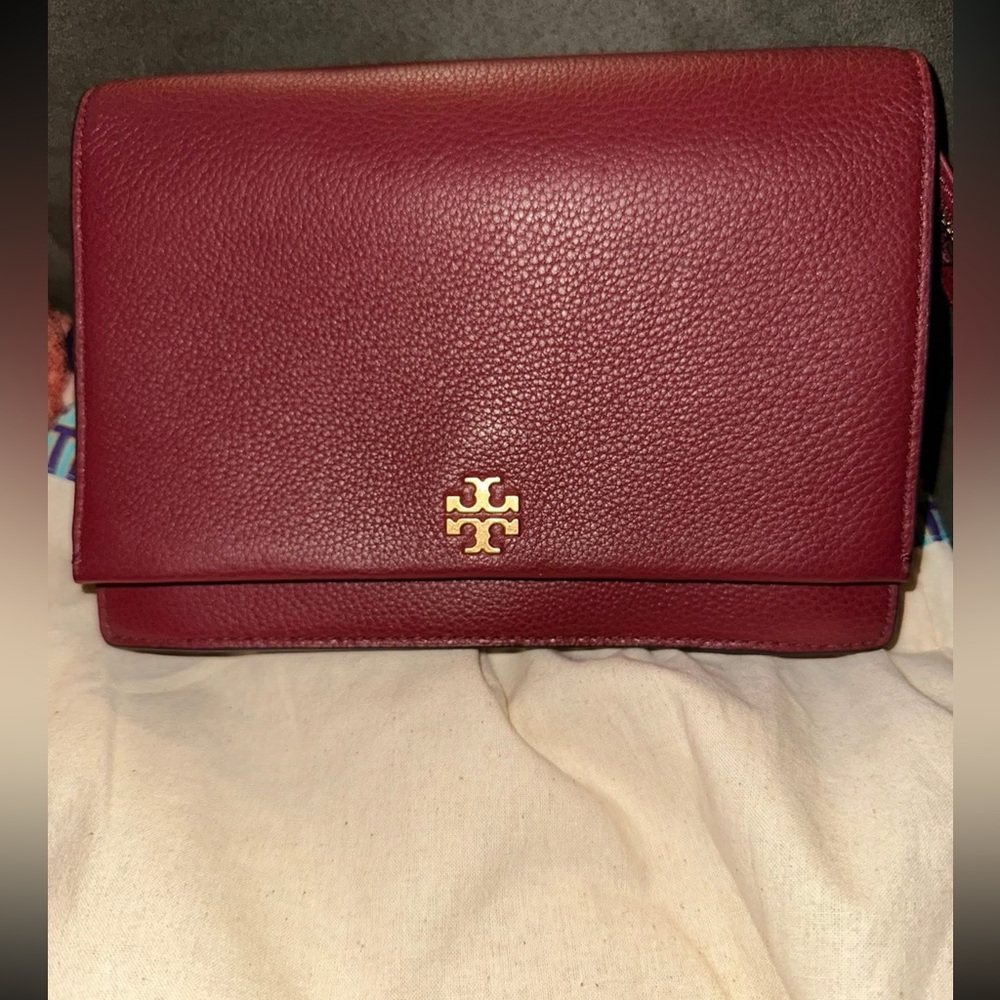 Tory Burch Deep Red Leather Crossbody Bag